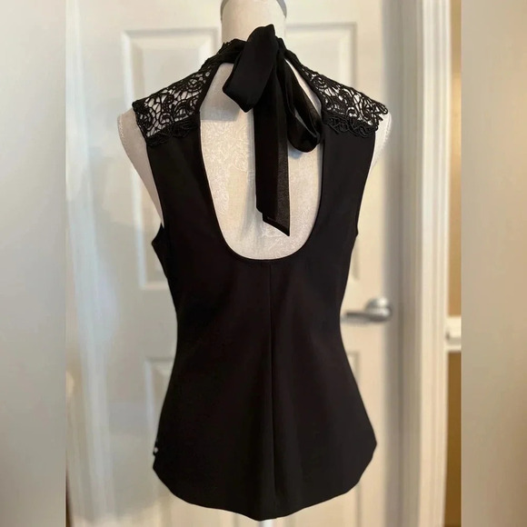 Bebe Crochet Sequence‎ Designed Black Top Medium - Picture 3 of 10